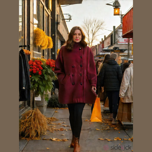 Vintage Mallia double breasted red wool coat size 14